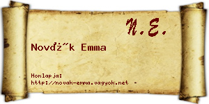 Novák Emma névjegykártya